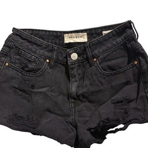 PacSun Women's Black Distressed Jean Shorts
